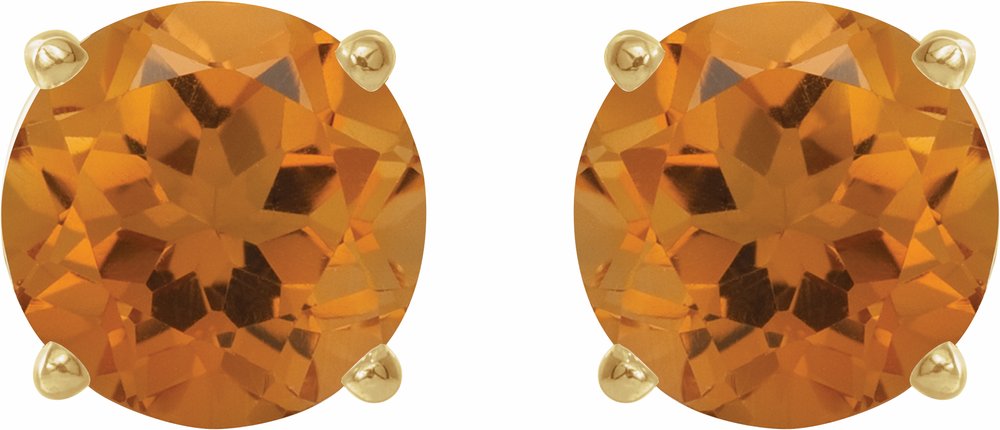 14K Yellow 5 mm Natural Citrine Stud Earrings