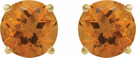 14K Yellow 5 mm Natural Citrine Stud Earrings