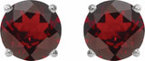 14K White Gold 5 mm Natural Mozambique Garnet Earrings