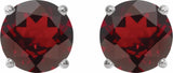 14K White Gold 5 mm Natural Mozambique Garnet Earrings