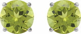 14K White Gold 5 mm Natural Peridot Earrings
