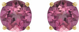 14K Yellow 5 mm Natural Pink Tourmaline Earrings