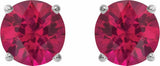 14K White Gold 5 mm Natural Ruby Earrings