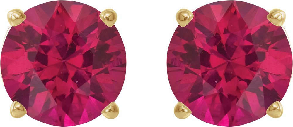 14K Yellow 5 mm Natural Ruby Stud Earrings