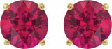 14K Yellow 5 mm Natural Ruby Stud Earrings