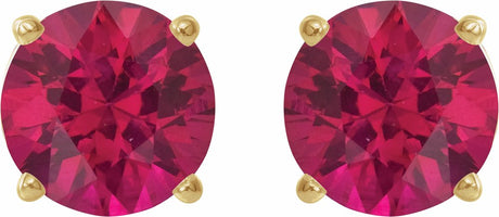 14K Yellow 5 mm Natural Ruby Stud Earrings