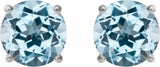14K White Gold 5 mm Natural Sky Blue Topaz Earrings
