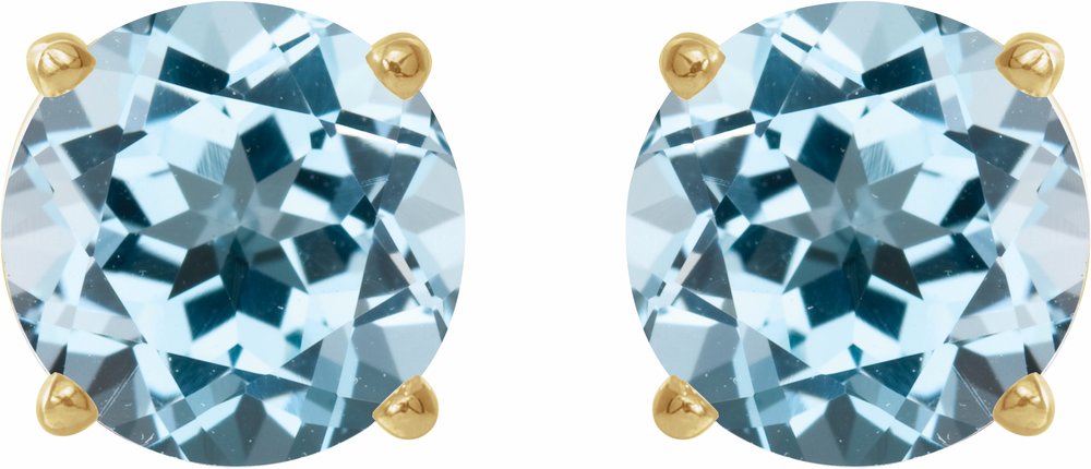 14K Yellow 5 mm Natural Sky Blue Topaz Earrings