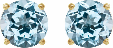 14K Yellow 5 mm Natural Sky Blue Topaz Earrings