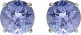 14K White 5 mm Natural Tanzanite Stud Earrings