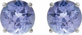 14K White Gold 7 mm Natural Tanzanite Earrings