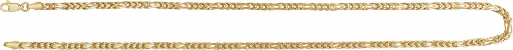 14K Yellow Gold 3.2 mm Franco 24" Chain