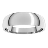 14K White Gold 6 mm Tapered Comfort-Fit Half Round Band Size 8