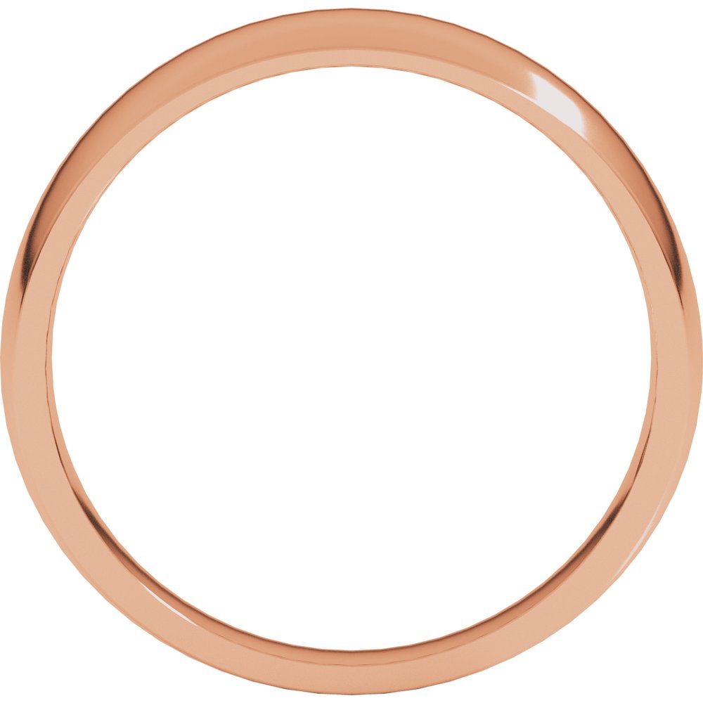 14K Rose Gold 6 mm Tapered Comfort-Fit Half Round Band Size 7