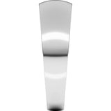 14K White Gold 6 mm Tapered Comfort-Fit Half Round Band Size 8