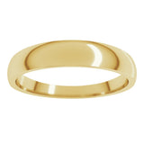 14K Yellow Gold 4 mm Tapered Comfort-Fit Half Round Band Size 8.5