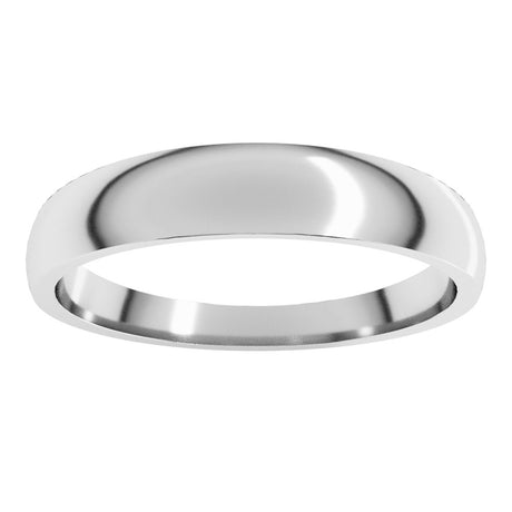 14K White Gold 4 mm Tapered Comfort-Fit Half Round Band Size 7
