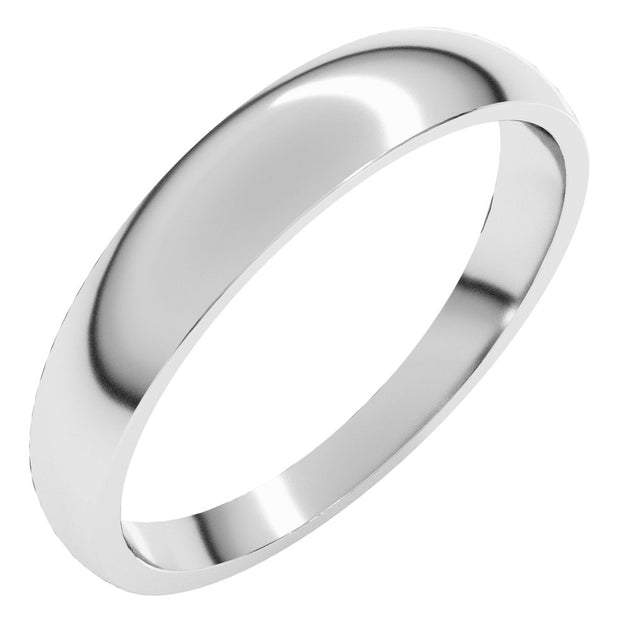 Platinum 4 mm Tapered Comfort-Fit Half Round Band Size 8.5