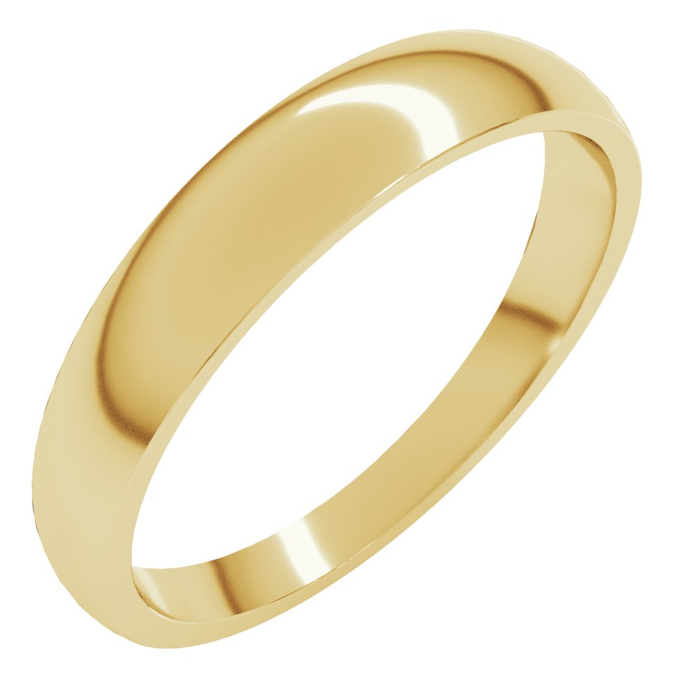 14K Yellow Gold 4 mm Tapered Comfort-Fit Half Round Band Size 8.5