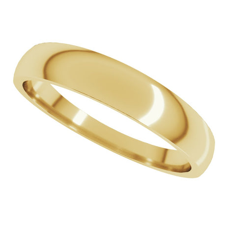 14K Yellow Gold 4 mm Tapered Comfort-Fit Half Round Band Size 8.5