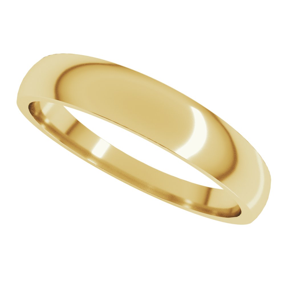 18K Yellow Gold 4 mm Tapered Comfort-Fit Half Round Band Size 9