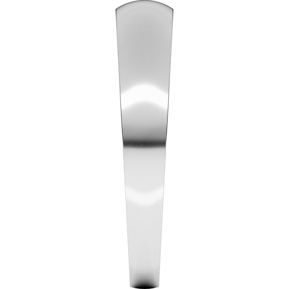 14K White Gold 4 mm Tapered Comfort-Fit Half Round Band Size 8.5