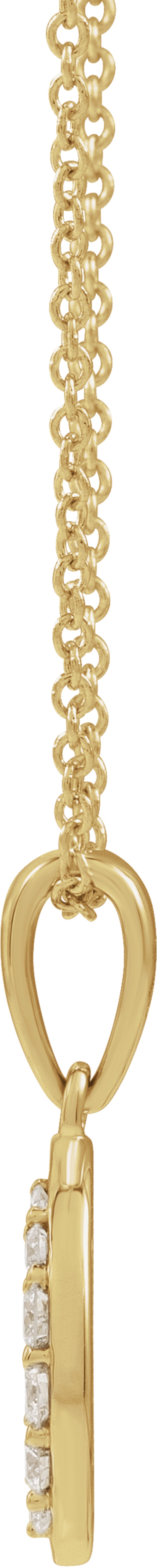 14K Yellow Gold 1/5 CTW Natural Diamond Initial D 18" Necklace