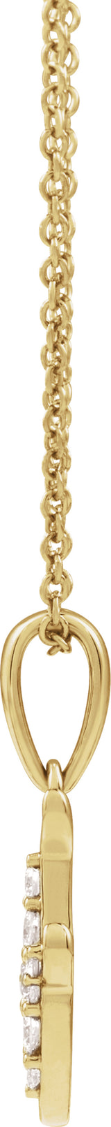 14K Yellow Gold 1/10 CTW Natural Diamond Initial F 18" Necklace