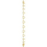 14K Yellow Gold Engravable Heart Link 7" Bracelet