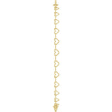 14K Yellow Gold Engravable Heart Link 7" Bracelet