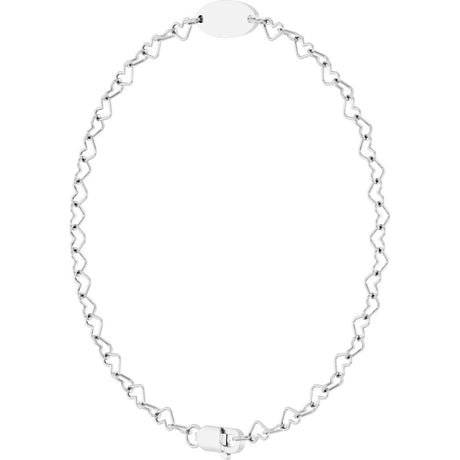 Sterling Silver Engravable Heart Link 7" Bracelet