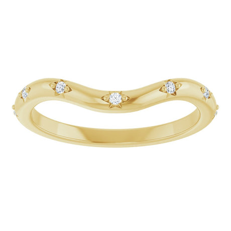 14K Yellow Gold .05 CTW Natural Diamond Contour Band