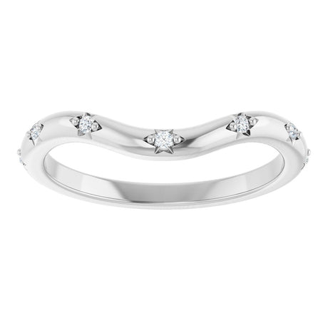 14K White Gold .05 CTW Natural Diamond Contour Band