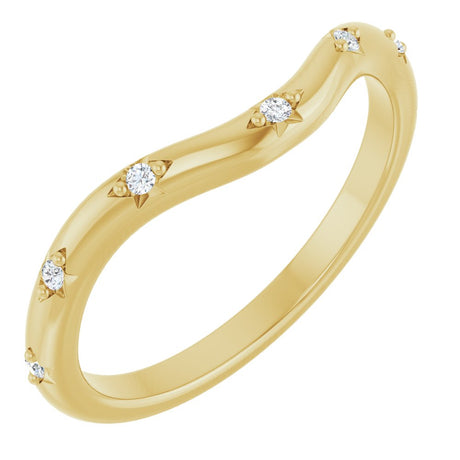 14K Yellow Gold .05 CTW Lab-Grown Diamond Contour Band
