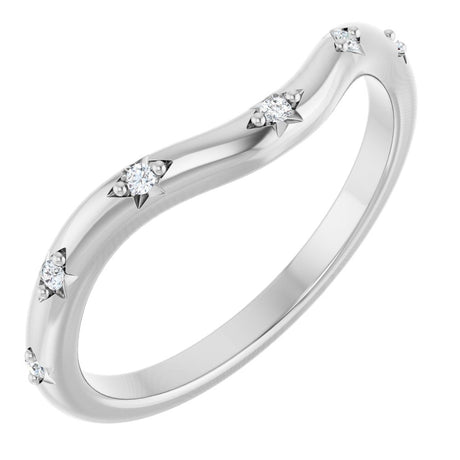 14K White Gold .05 CTW Lab-Grown Diamond Contour Band