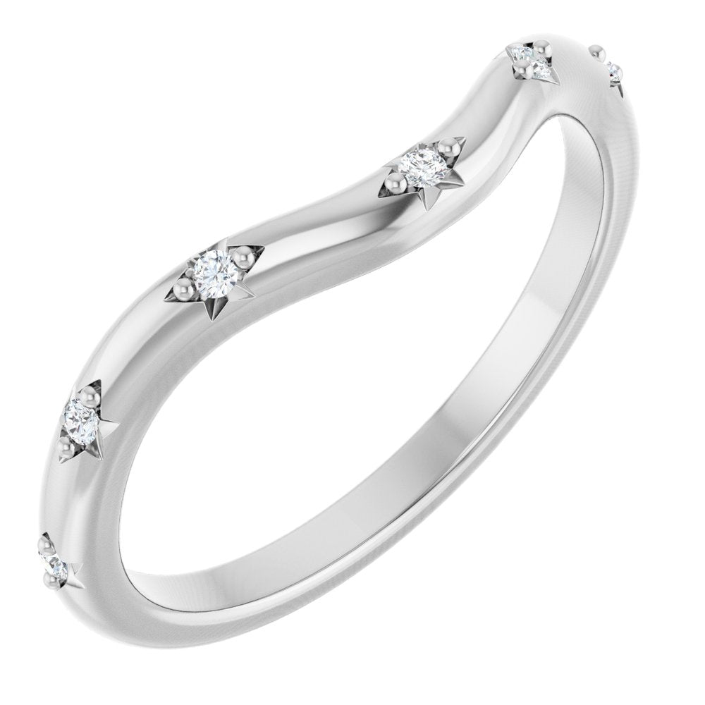 14K White Gold .05 CTW Lab-Grown Diamond Contour Band