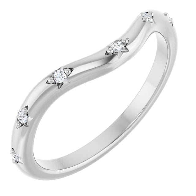 14K White Gold .05 CTW Lab-Grown Diamond Contour Band
