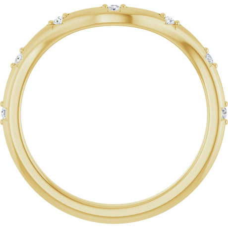 14K Yellow Gold .05 CTW Lab-Grown Diamond Contour Band
