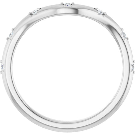 14K White Gold .05 CTW Natural Diamond Contour Band