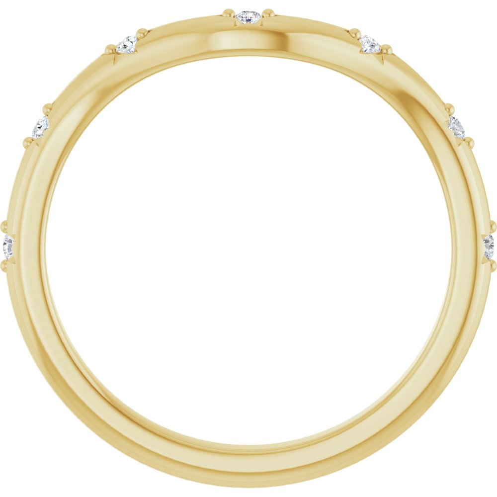 14K Yellow Gold .05 CTW Natural Diamond Contour Band
