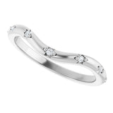 14K White Gold .05 CTW Lab-Grown Diamond Contour Band