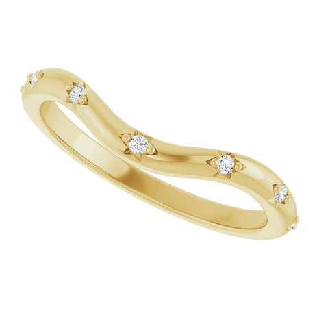 14K Yellow Gold .05 CTW Lab-Grown Diamond Contour Band