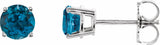 14K White Gold 5 mm Natural London Blue Topaz Earrings