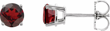 14K White 5 mm Natural Mozambique Garnet Earrings