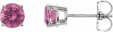 14K White 5 mm Natural Pink Tourmaline Stud Earrings