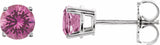 14K White Gold 5 mm Natural Pink Tourmaline Earrings
