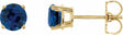 14K Yellow Gold 5 mm Lab-Grown Blue Sapphire Earrings
