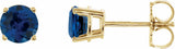 14K Yellow Gold 5 mm Lab-Grown Blue Sapphire Earrings