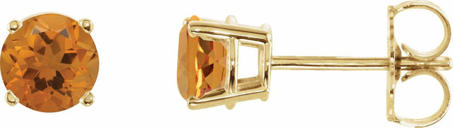 14K Yellow 5 mm Natural Citrine Earrings
