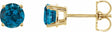 14K Yellow 5 mm Natural London Blue Topaz Stud Earrings
